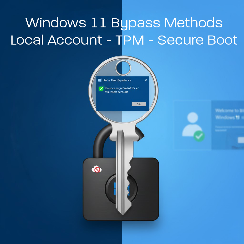 Bypassing Windows 11 restrictions — local account, TPM and Secure Boot