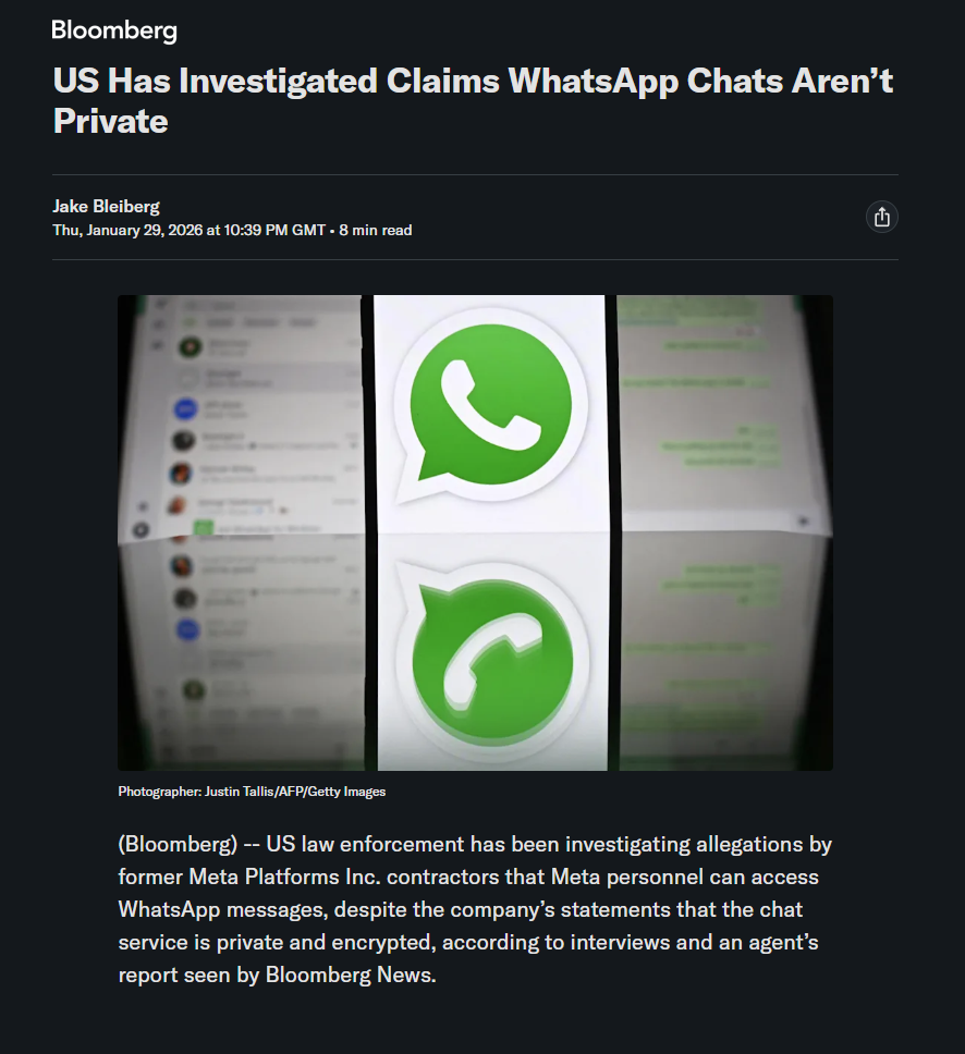 WhatsApp Investigation Legal Case Chats Not Private Backdoor