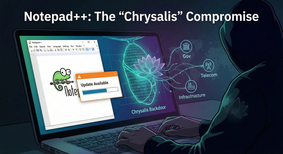 Notepadplusplus chrysalis malware rat detection software