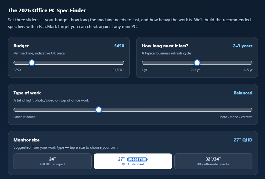 Office pc spec finder 2026