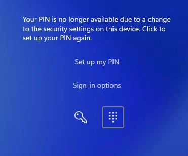 Windows pin lost keeps forgetting reboot